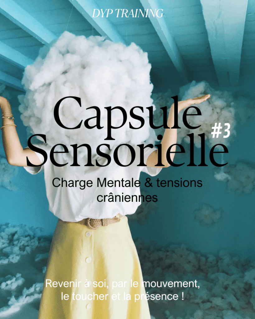 Personne entourée de nuages avec texte explicatif.